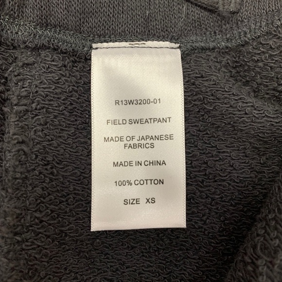 R13 FIELD SWEATPANT VINTAGE BLACK Sz XS - Picture 7 of 10